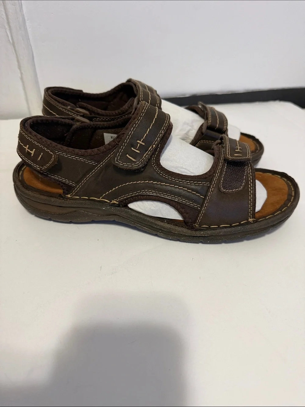 Propet Men’s JORDY Brown Adjustable Strap Sandals New never worn